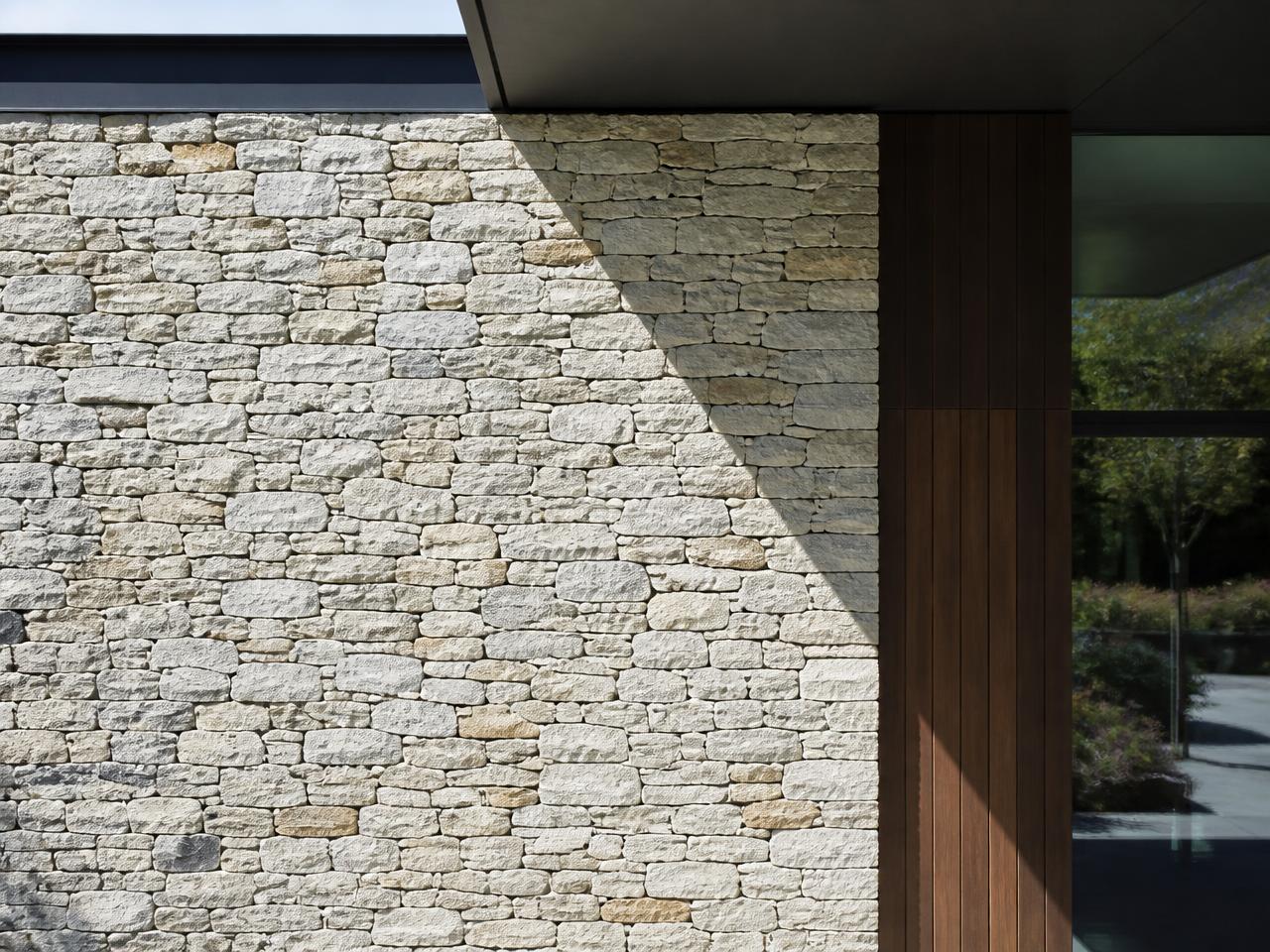Natural stone in a architecture project