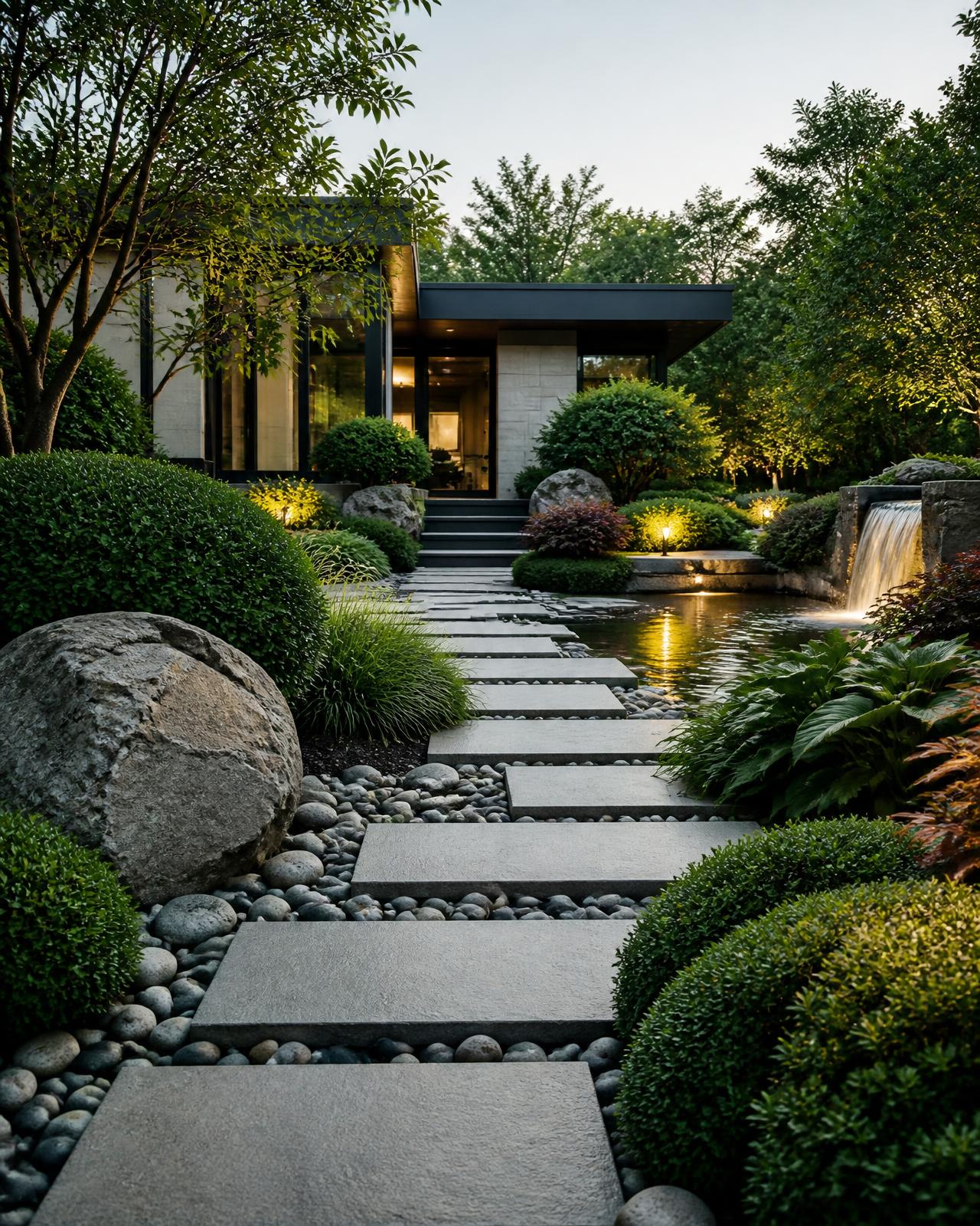 Pebbles used in a premium architectural setting