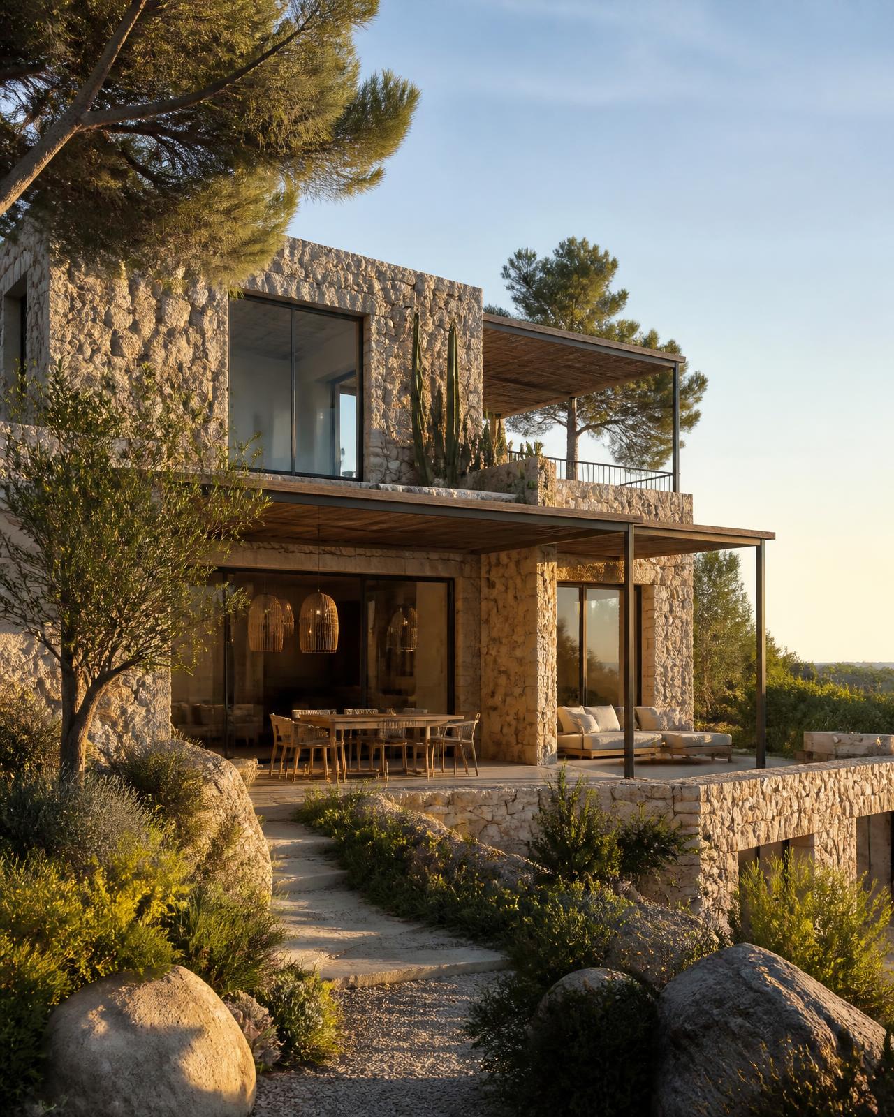 Natural Rough Stone used in a premium architectural setting